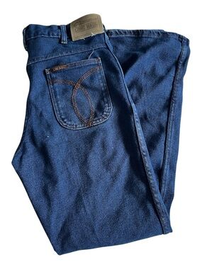 Long Haul Jeans Mens 34x32 (Fits 31x30) Blue Straight USA Denim Cotton 75961A